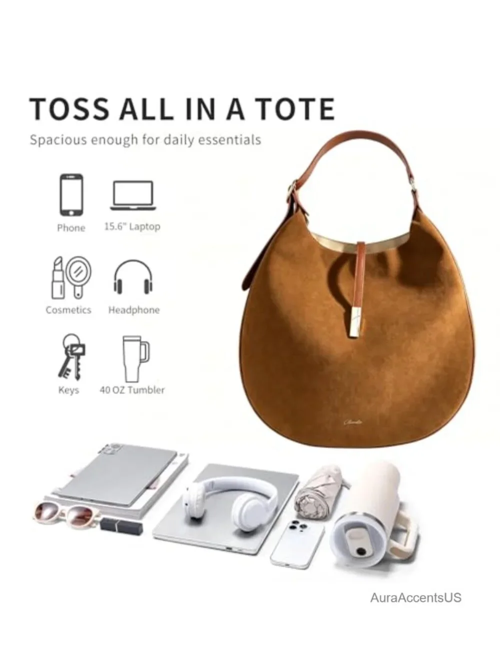 Faux Leather Adjustable Shoulder Bag Hobo